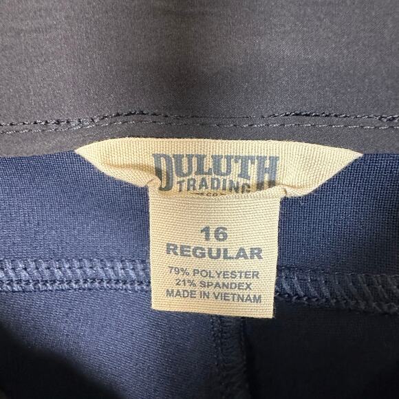EUC Duluth Trading Co Women's 16 Regular‎ High Waist Wide Leg Ponte Pants Blue - Picture 5 of 10